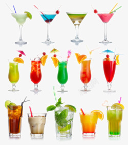 玻璃杯吸管夏季清新饮料果汁高清图片