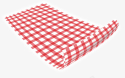 红色方格野餐布素材