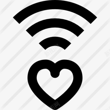 WiFi无线WiFi网络心图标图标