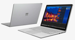 银灰色微软电脑笔记本电脑双层展示高清图片