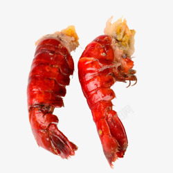 鲜红色大虾海鲜虾尾素材