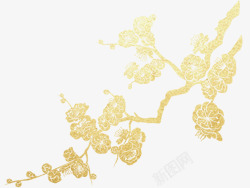 金色树枝金色梅花树枝高清图片
