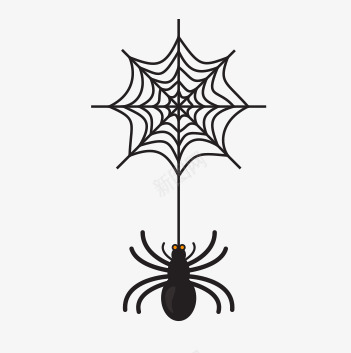 蜘蛛png免抠素材_88icon https://88icon.com 万圣节 恐怖 蜘蛛网 黑色蜘蛛