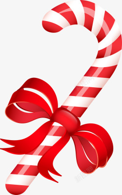 精美圣诞节标签红色糖果拐杖高清图片