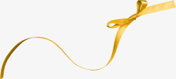 黄色丝带蝴蝶结装饰素材