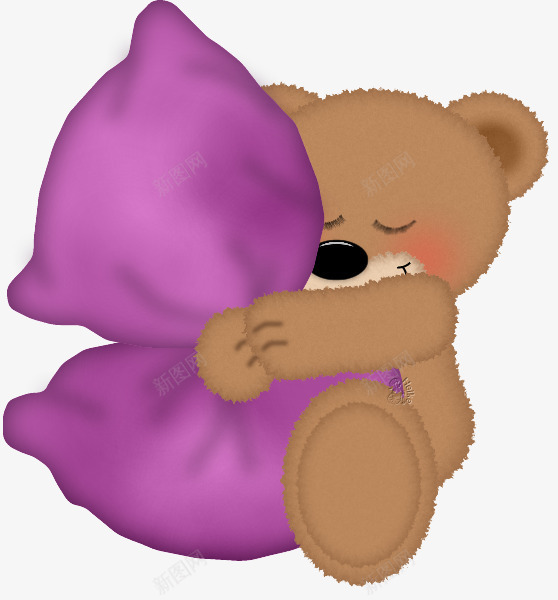 卡通可爱小熊png免抠素材_88icon https://88icon.com 卡通 可爱 小熊 抱着 抱着枕头 枕头