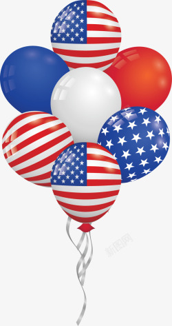 大束气球美国独立日气球束矢量图高清图片