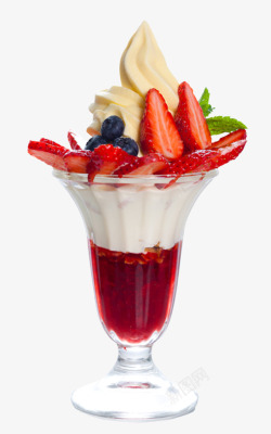 冷饮卡通冰激凌卡通食物食物草莓冰淇高清图片