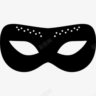 狂欢节面具的黑色圆形图标图标