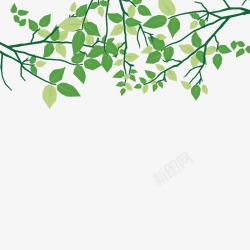 文艺的绿色植物矢量图素材