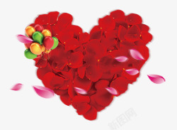 玫瑰花气球红色玫瑰花心形高清图片
