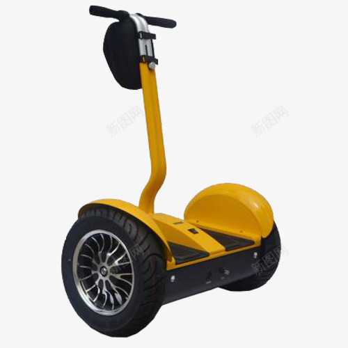 黑黄色智能电动两轮平衡车png免抠素材_88icon https://88icon.com 两轮平衡 成人代步 智能电动 电动平衡车 电镀车杆 黑色把手 黑黄色车体