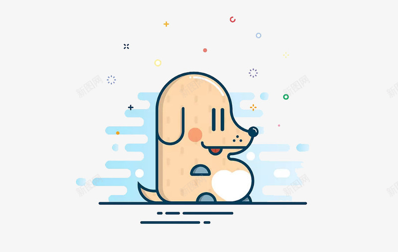 可爱的小狗mbe风格png免抠素材_88icon https://88icon.com mbe风格 创意 动物 卡通 可爱 坐着 大肚子 小狗