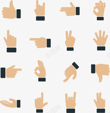 六边形图案商务用手势图案图标图标