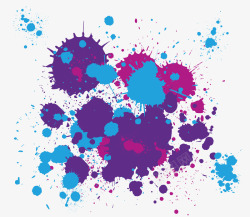 蓝紫主色喷涂装饰图案素材