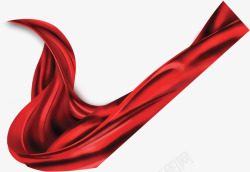 红色丝滑丝带淘宝开业素材