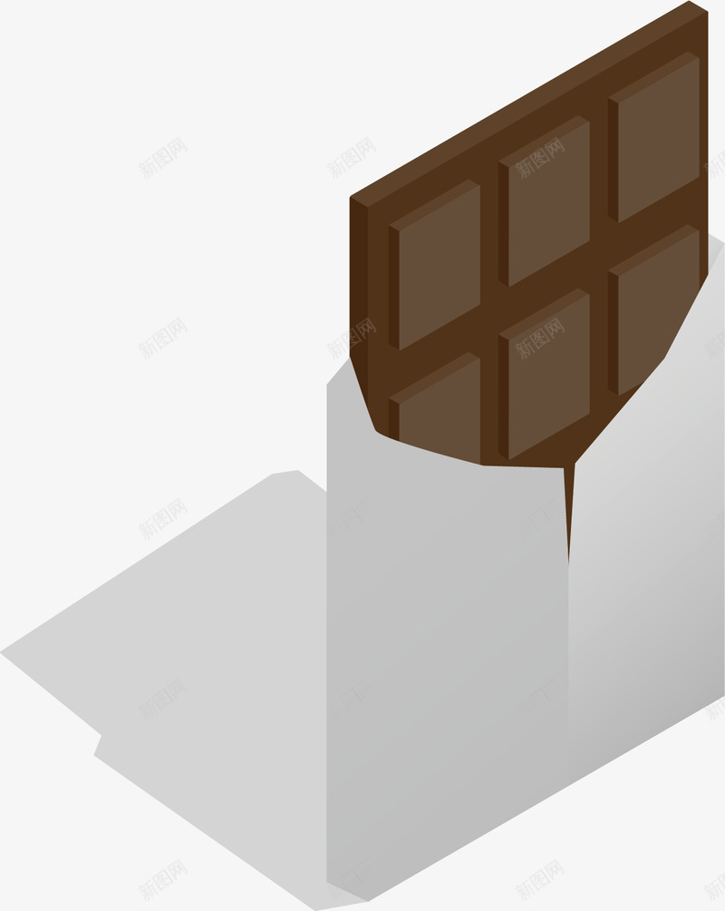拆开的巧克力矢量图ai免抠素材_88icon https://88icon.com 包装 巧克力 甜蜜 简约 糖果 褐色 矢量图