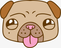 卡通吐舌头的可爱小狗素材