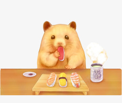 小熊吃饭素材