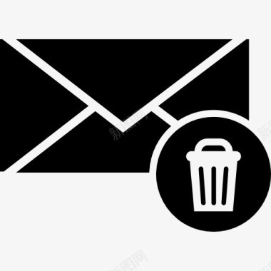 信封一个回收站的符号图标图标