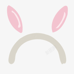 可爱兔子耳朵发箍矢量图素材