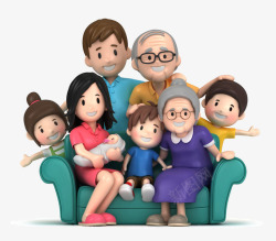 幸福的家庭卡通全家福高清图片