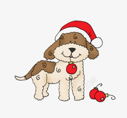 卡通双色可爱圣诞小狗狗素材