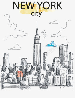 纽约城手绘纽约城高清图片