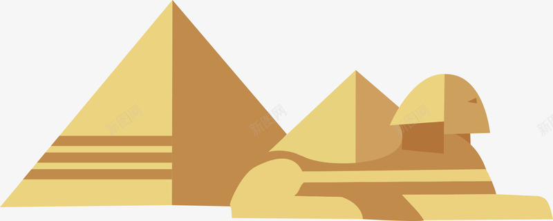卡通风格金字塔和狮身人面像png免抠素材_88icon https://88icon.com 三棱锥 三角体 三角形 卡通 埃及 狮身人面像 立体 装饰图案 金字塔