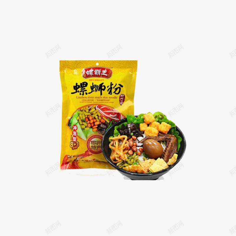 袋装碗装png免抠素材_88icon https://88icon.com 整箱 特产 螺狮粉 螺蛳粉 食品宣传海报 黄色包装