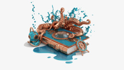 书籍模型海洋之书高清图片
