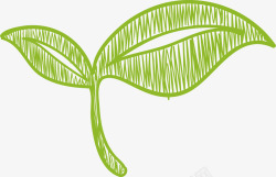 卡通植物绿芽矢量图素材