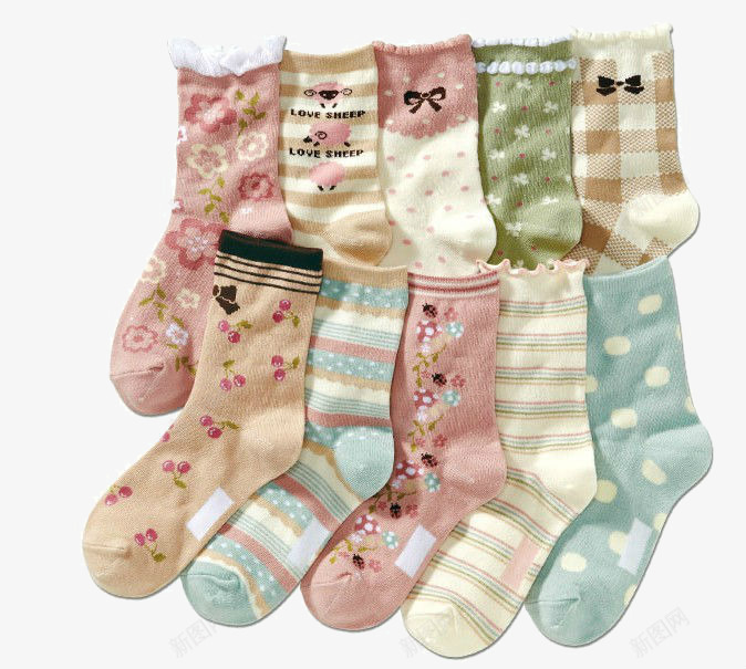 复古彩色长筒袜png免抠素材_88icon https://88icon.com 童袜