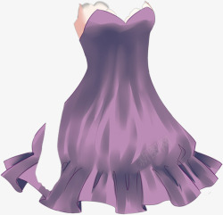紫色漫画性感裙子素材