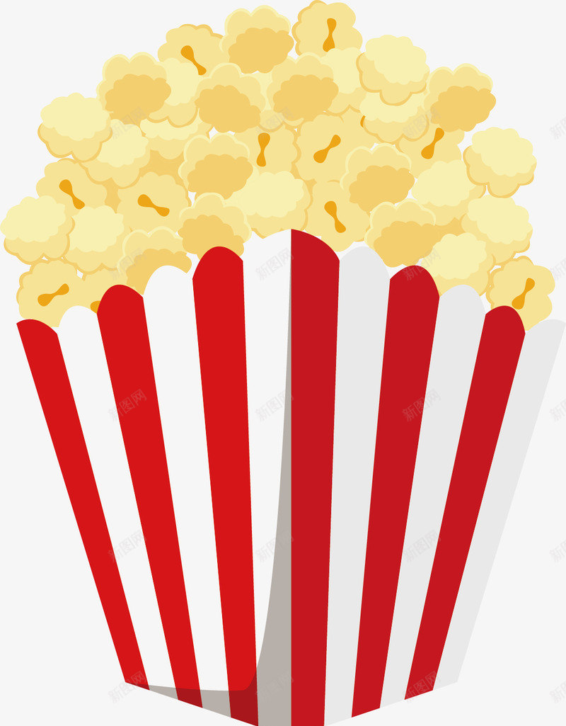 方桶爆米花矢量图ai免抠素材_88icon https://88icon.com 快餐 电影院 红白色条纹 零食 食物 黄色 矢量图