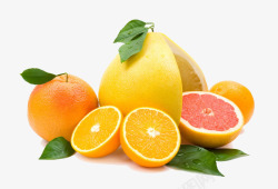几堆水果柚子橙子蜜柚高清图片