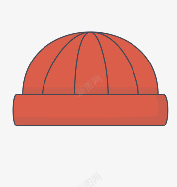 女生红色冬帽可爱服饰图标图标