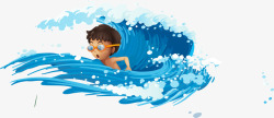 世界海洋日游泳的男孩素材