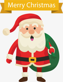 圣诞节老人送礼物矢量图素材