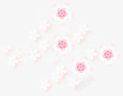 春暖花开粉色花朵装饰素材