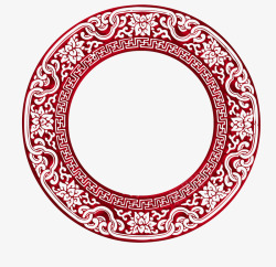 中式圆圈圆形边框中式花纹高清图片