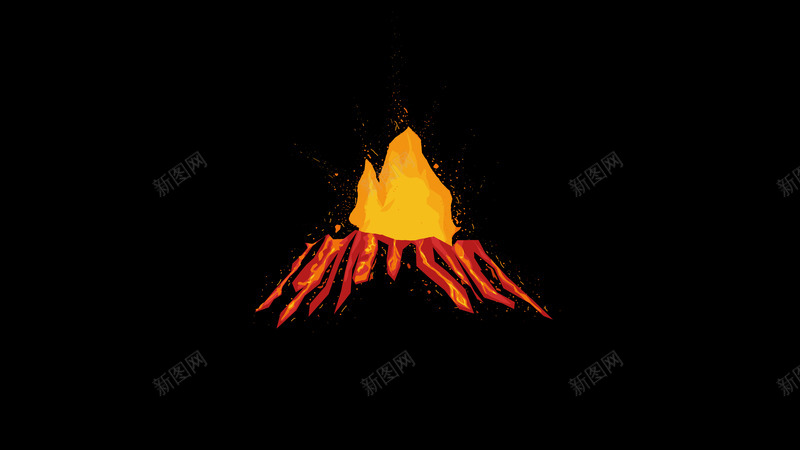 手绘火山喷发背景壁纸png免抠素材_88icon https://88icon.com 喷发 壁纸 活火山 火山 背景