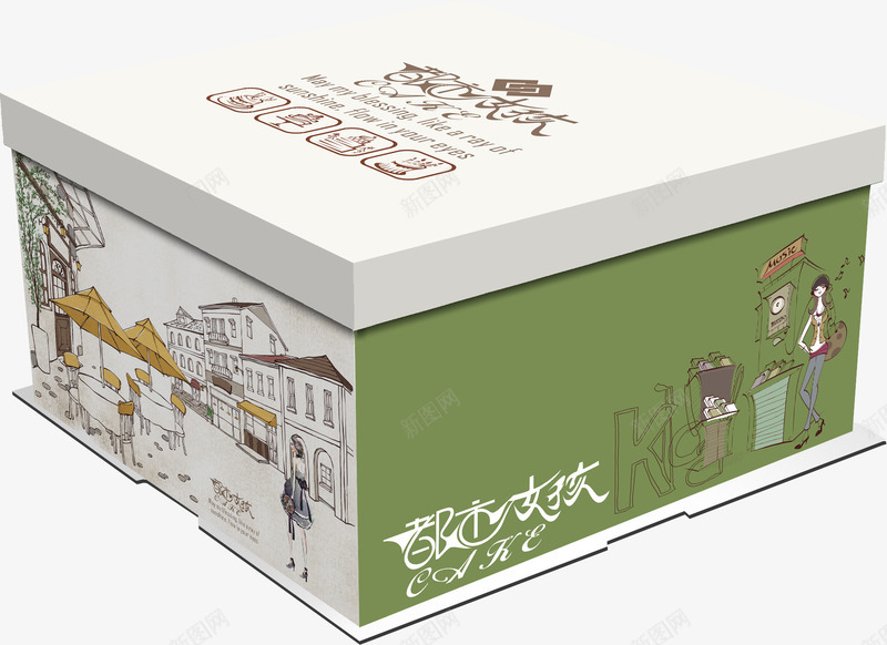 蛋糕包装psd_88icon https://88icon.com 包装效果图 包装设计 蛋糕盒
