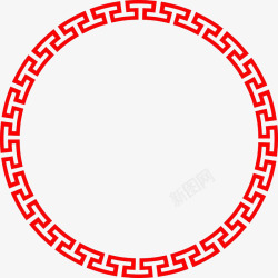 中国风复古圆形边框素材