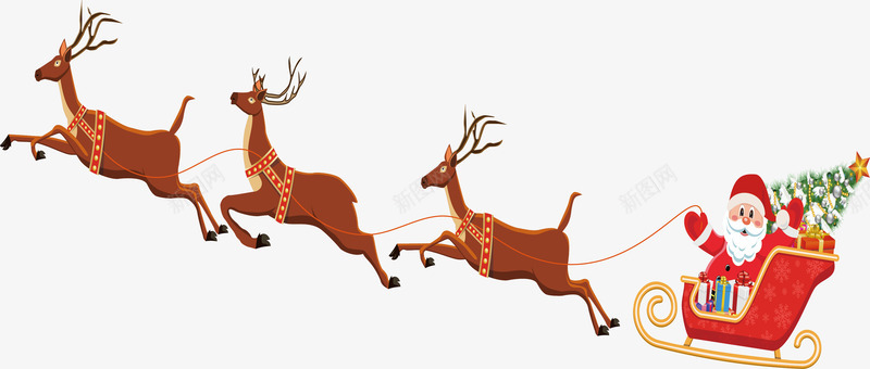 卡通的圣诞老人和小鹿矢量图ai免抠素材_88icon https://88icon.com 动物 卡通 圣诞老人 圣诞节 小鹿 小鹿剪影 鹿 矢量图