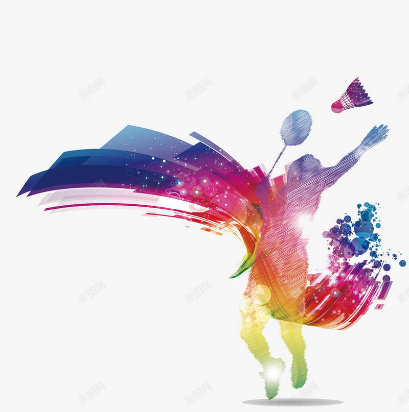 体育运动打羽毛球炫彩剪影png免抠素材_88icon https://88icon.com 体育运动 剪影 插画羽毛球 羽毛球 羽毛球练习 羽毛球赛插画