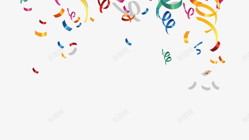 彩色飘落彩带背景png免抠素材_88icon https://88icon.com 彩带 彩色 背景 飘落