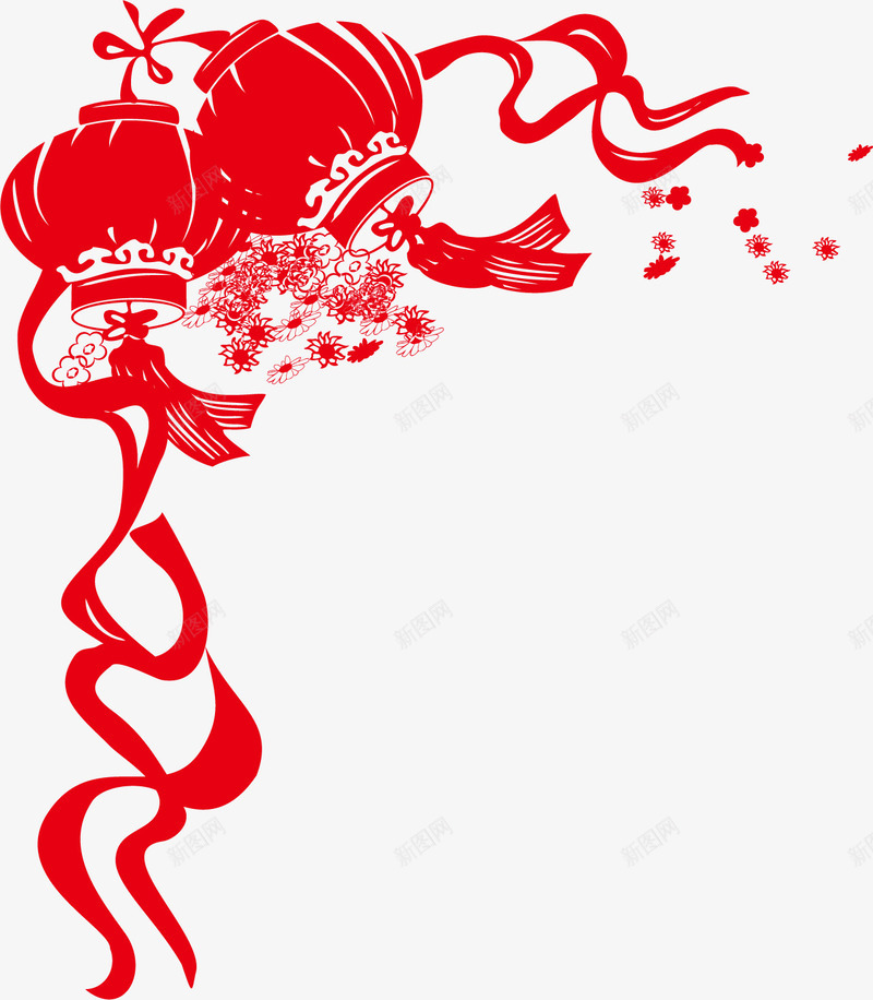 中国风红色灯笼海报装饰png免抠素材_88icon https://88icon.com 国风 海报 灯笼 红色 装饰