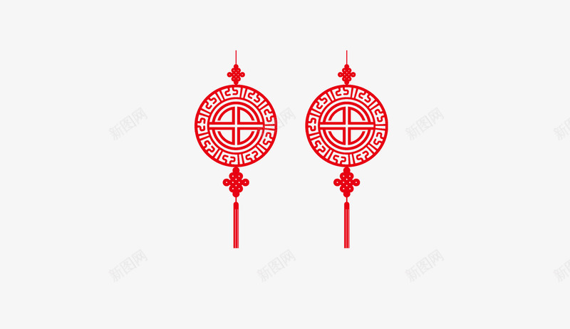 一对红色剪纸中国结png免抠素材_88icon https://88icon.com 一对中国结 中国结 剪纸 剪纸中国结 剪纸装饰 红色剪纸