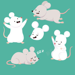 卡通老鼠可爱插画矢量图素材